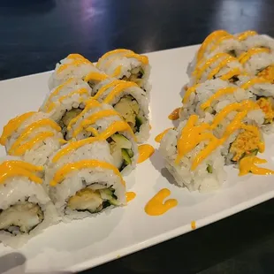 Left Spicy Scallop Right and  Spicy Crab Both very good!  (1/2 price sushi on Tues. and Wednesdays).