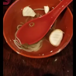Miso soup lacking flavor