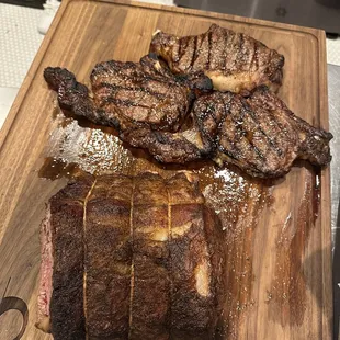 Dry aged rib roast and ribeyes.
