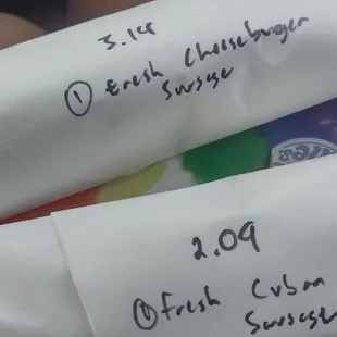 Cheeseburger AND Cuban Sausages.