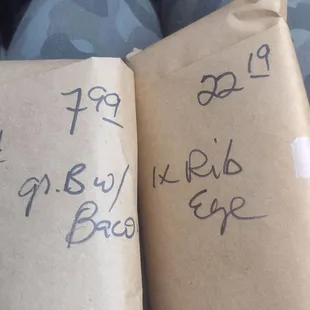 A BEAUTIFUL Ribeye and Sirloin w/bacon.