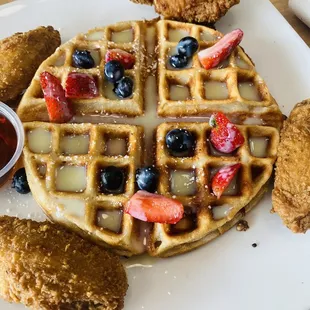 Chicken and waffles. Waffle was delicious.