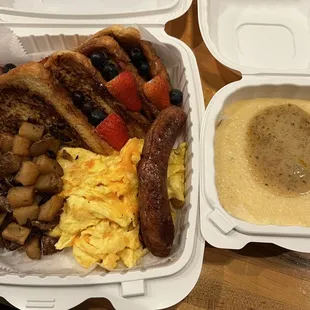 Hangry platter w/ grits ($18)