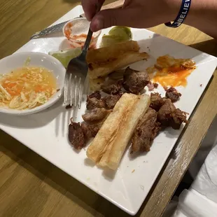 Chicharrones and Yucca con Chicharron