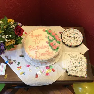 a birthday cake on a table