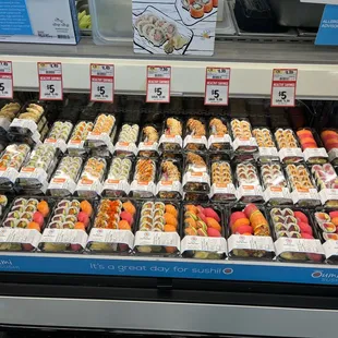 a display of sushi