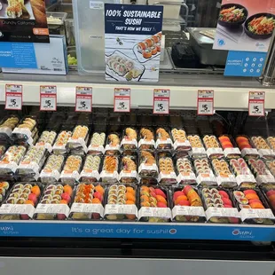 a display of sushi