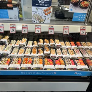 a display of sushi