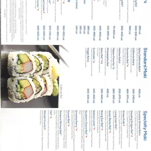 Everyday sushi menu