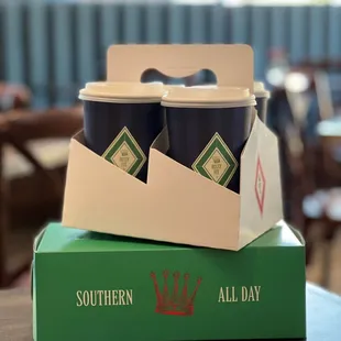 Order your lattes, coffee, and biscuits to go!