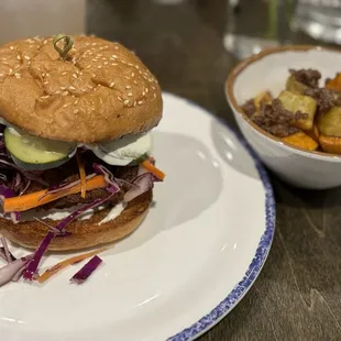 Fried Chicken Sandwich with Sweet Potatoes