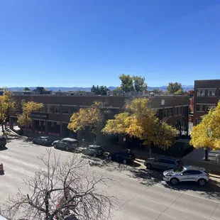 Mountain view from rooftop over  South Broadway