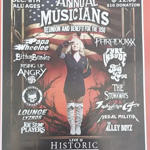 Dolly's 13th annual musicians reunion and benefit for the USO today. Come out for some live music and fun!