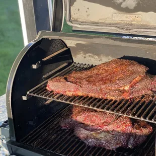 Smoked Brisket - ready to be wrapped up and cooked till it is ultra tender