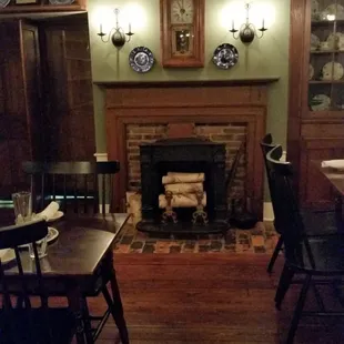 One of many original fireplaces throughout the inn.