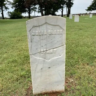 This grave has a huge cut at the middle
