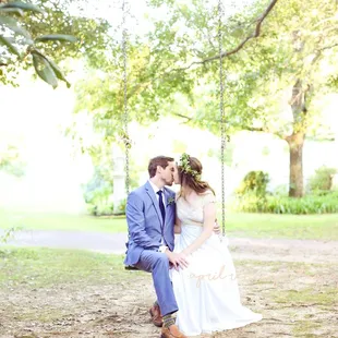 Our bridal swing is a perfect spot for photos on your special day. Photo by April Renee Photography