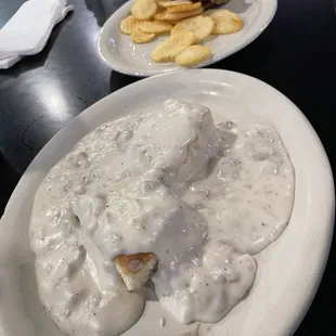 Biscuits and gravy. It was pretty good. I was disappointed in the "home fries". They are more like food service factory potatoes.