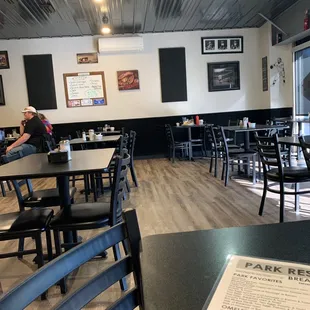 the dining room and the bar