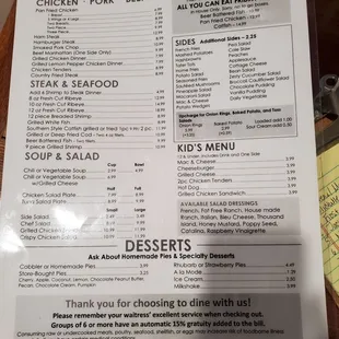Updated menu!