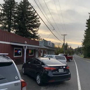a row of parked cars