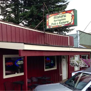 the front of the restaurant