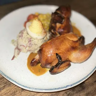 Whole roasted game hen