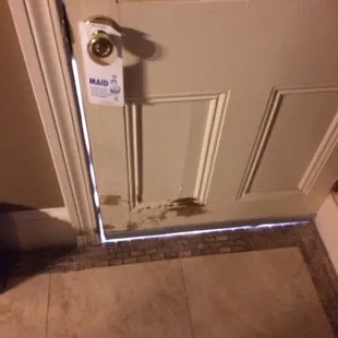 Door that leads to outside with 2'in gap