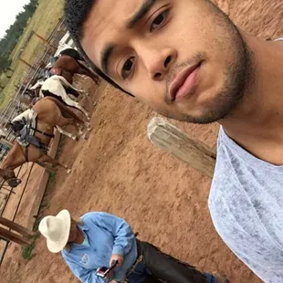 I was waiting to mount my horse.