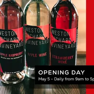 three bottles of wine