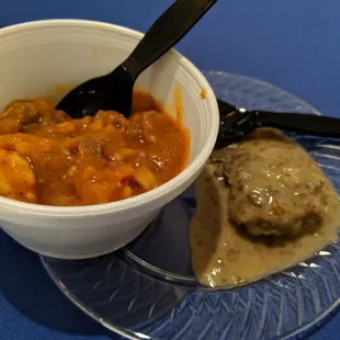 Beef Stew and Chicken Croquette