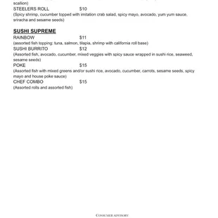 menu