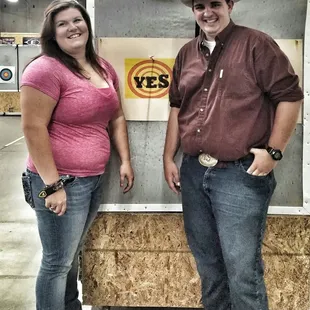 She said yes, but shooting a bulleye...Congratulations Guys