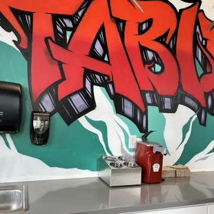 Hit the Spot - sink near the ketchup station...yes