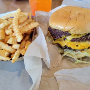 Triple stack and fries