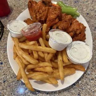 Wings and fries