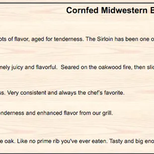 a menu for a restaurant