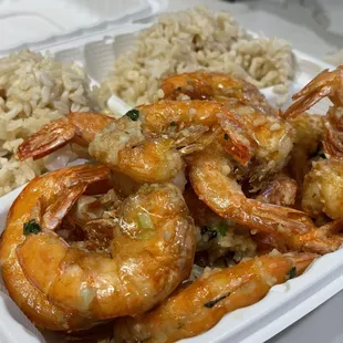 Butter Garlic Shrimp with brown rice