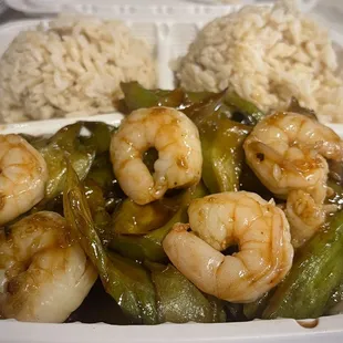 Shrimp bitter melon brown rice