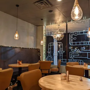 the interior of a coffee shop