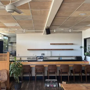 a kitchen and dining area