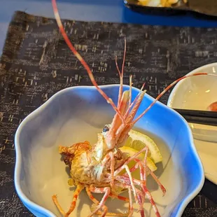 Fried amaebi head