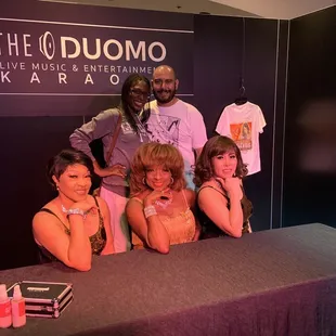 Us posing with the fabulous singers.