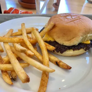 Burger and fries