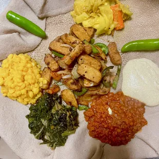 Veggie combos with lentils Tibs!!!Vegan!!