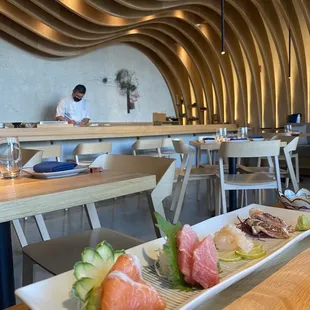 sushi and sashimi, interior