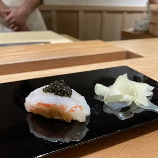 Shrimp (ebi) with caviar