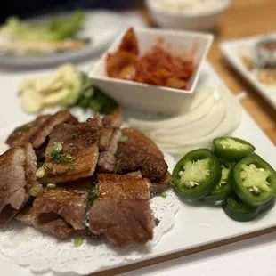a plate of food on a table