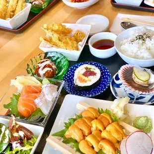 sushi, sushi and sashimi, sashimi, food