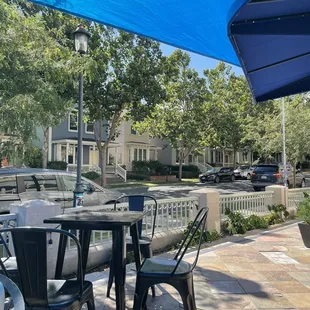 View from the outdoor seating area of the cafe.